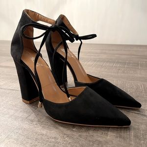 Closed Toe Heels Black Block Heels Size Hengsong Shoes Chic Black